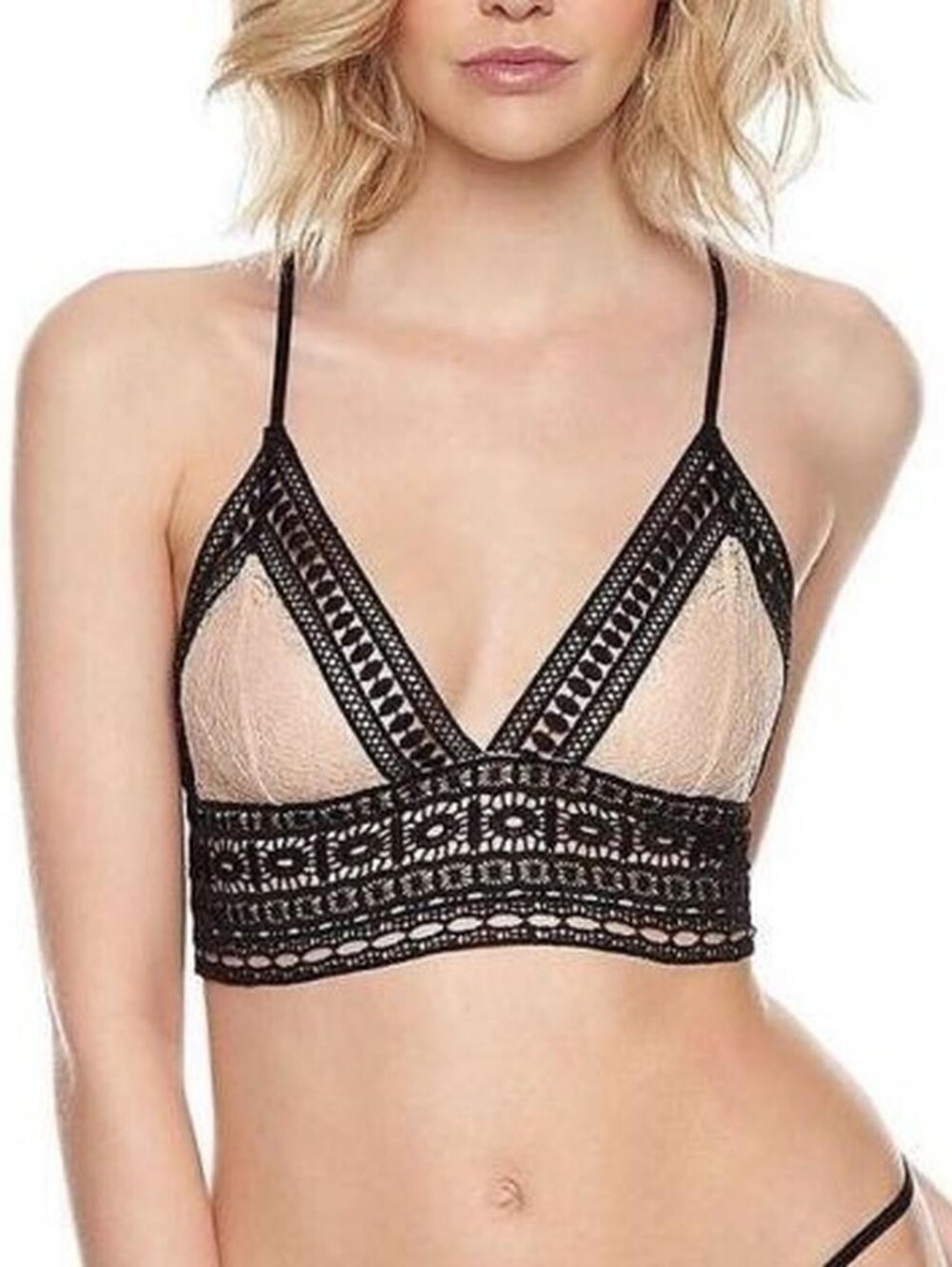 Ann Summers Womens Large Black Ivory Lace Bralette Sadie